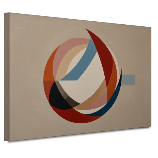 Abstracte symmetrie met cirkels en lijnen canvas
