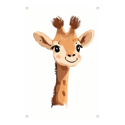 Schattige digitale tekening van een giraffe tuinposter