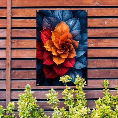 Abstract Digitale Bloem in Levendige Kleuren tuinposter