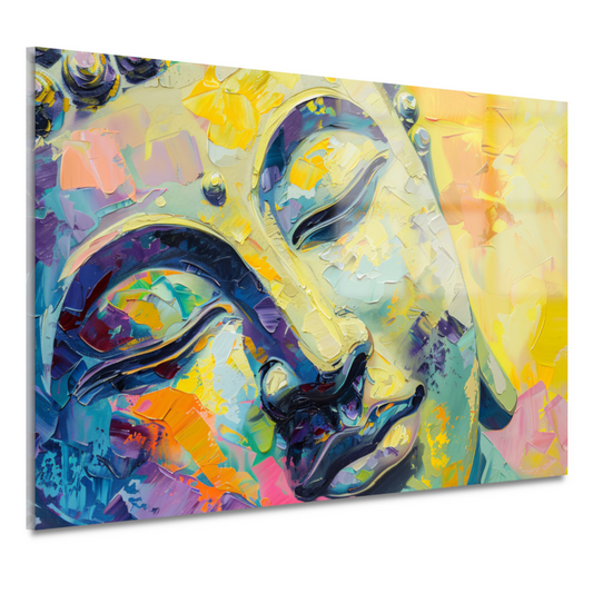 Dynamisch abstract expressionistisch olieverfschilderij in kleur acrylglas