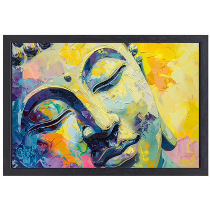 Dynamisch abstract expressionistisch olieverfschilderij in kleur canvas met baklijst