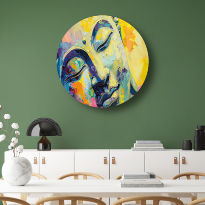 Dynamisch abstract expressionistisch olieverfschilderij in kleur forex muurcirkel