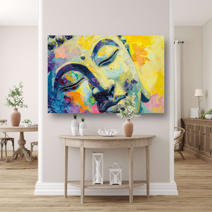 Dynamisch abstract expressionistisch olieverfschilderij in kleur poster