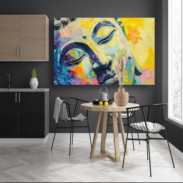 Dynamisch abstract expressionistisch olieverfschilderij in kleur poster