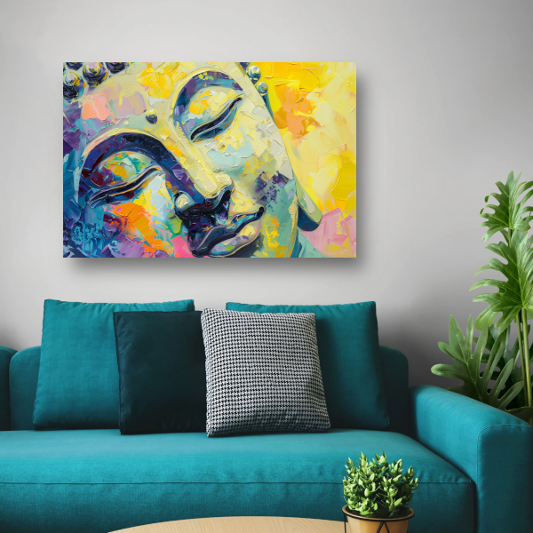 Dynamisch abstract expressionistisch olieverfschilderij in kleur poster