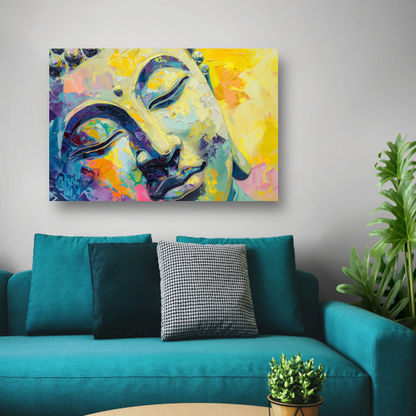 Dynamisch abstract expressionistisch olieverfschilderij in kleur poster