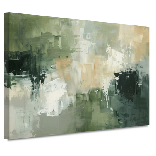 Canvas schilderij - Samenspel van Groen, Grijs en Beige
