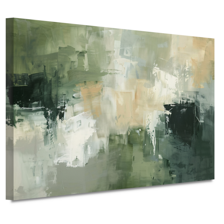 Canvas schilderij - Samenspel van Groen, Grijs en Beige