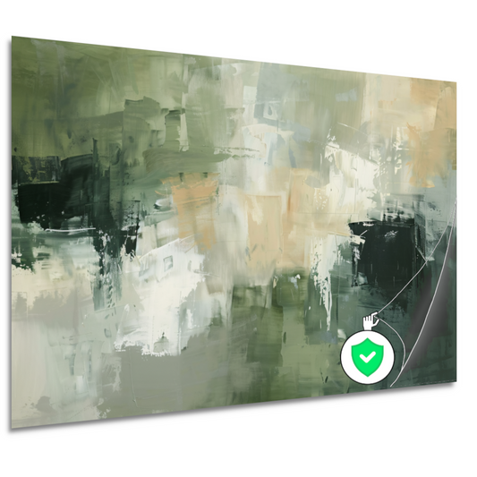 Samenspel van Groen, Grijs en Beige poster