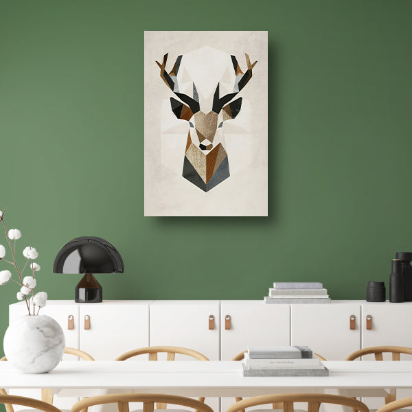 Minimalistisch Hertenhoofd in Geometrische Stijl canvas