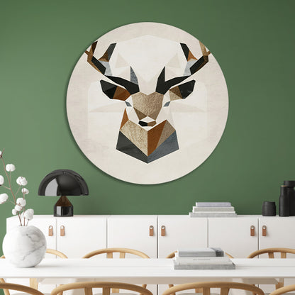 Minimalistisch Hertenhoofd in Geometrische Stijl forex muurcirkel