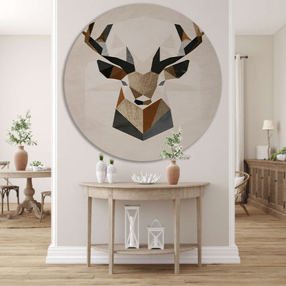 Minimalistisch Hertenhoofd in Geometrische Stijl forex muurcirkel
