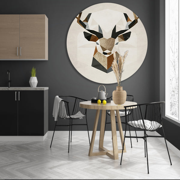Minimalistisch Hertenhoofd in Geometrische Stijl forex muurcirkel