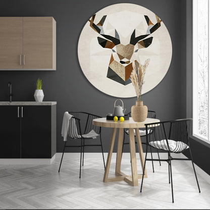 Minimalistisch Hertenhoofd in Geometrische Stijl forex muurcirkel