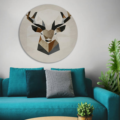 Minimalistisch Hertenhoofd in Geometrische Stijl forex muurcirkel