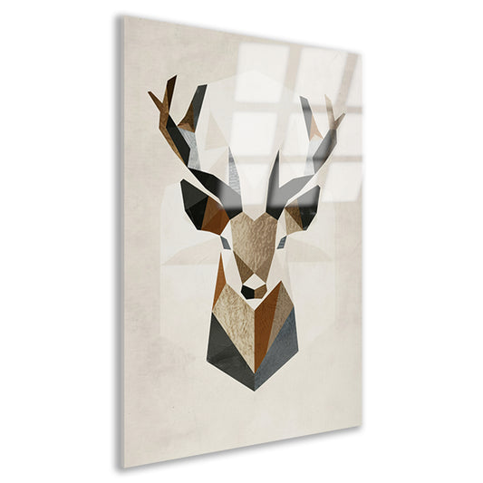 Minimalistisch Hertenhoofd in Geometrische Stijl acrylglas