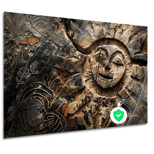 Houten zonnesculptuur poster