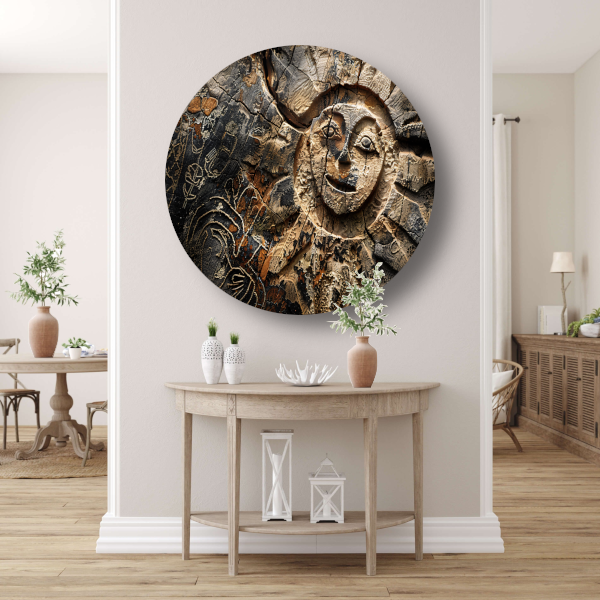 Houten zonnesculptuur forex muurcirkel