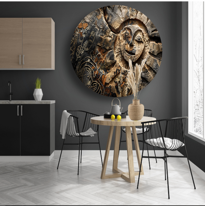 Houten zonnesculptuur forex muurcirkel