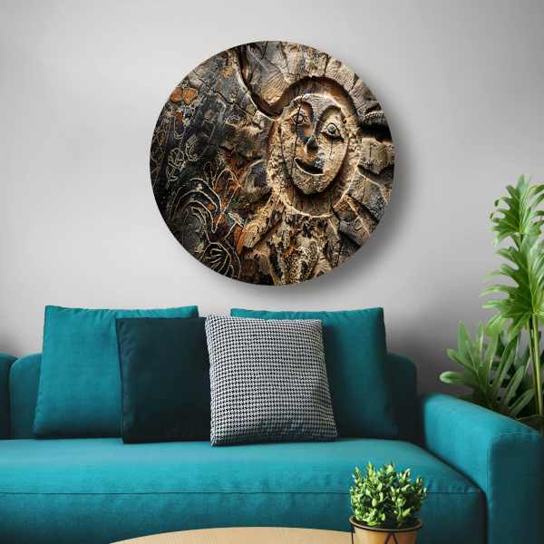 Houten zonnesculptuur forex muurcirkel