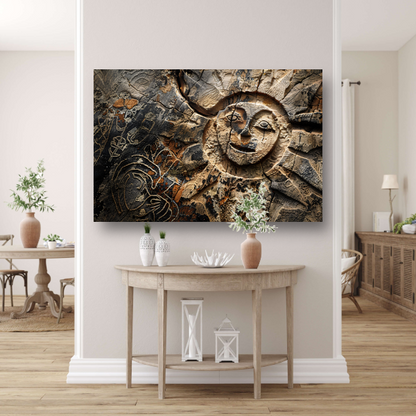 Houten zonnesculptuur poster