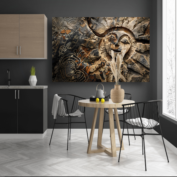 Houten zonnesculptuur poster