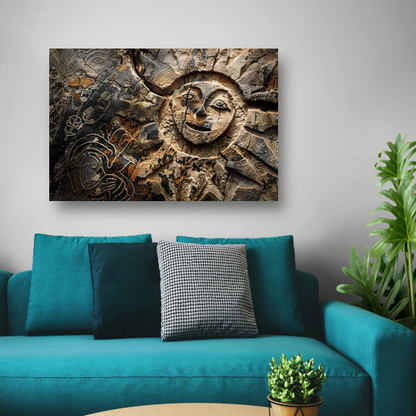Houten zonnesculptuur poster