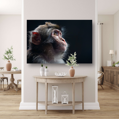Reflectieve Blik van een Aap in het Duister poster