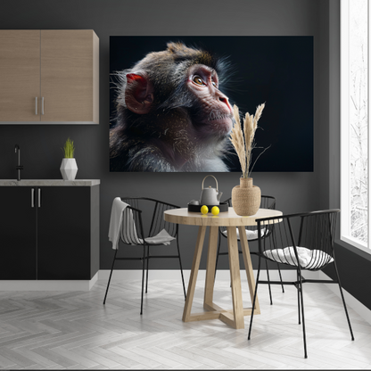 Reflectieve Blik van een Aap in het Duister poster