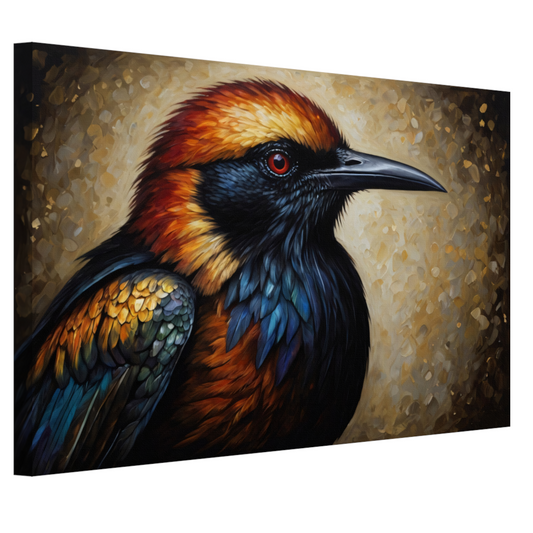 Levendige Aviaire Elegantie in Textuur en Kleur canvas