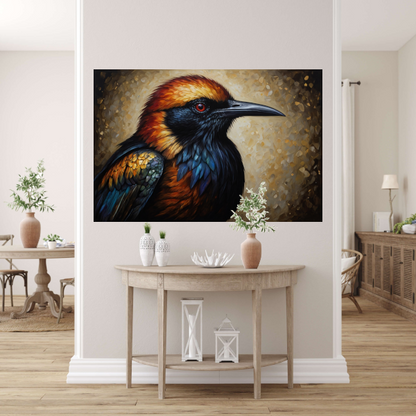 Levendige Aviaire Elegantie in Textuur en Kleur poster