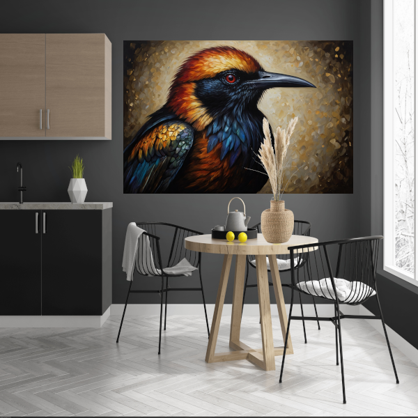 Levendige Aviaire Elegantie in Textuur en Kleur poster