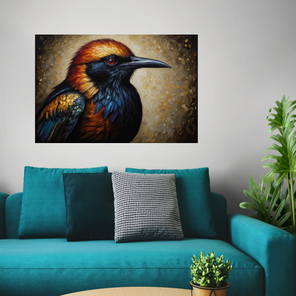 Levendige Aviaire Elegantie in Textuur en Kleur poster