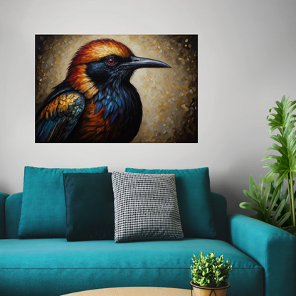 Levendige Aviaire Elegantie in Textuur en Kleur poster
