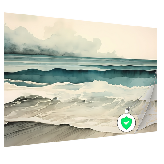 Rustige Zee met Wolken Panorama poster