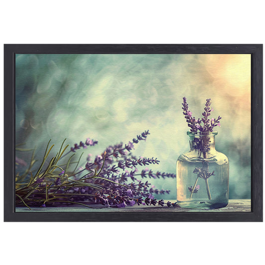 Lavendel stilleven in glas canvas met baklijst