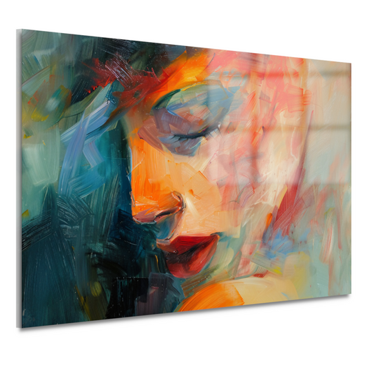 Vrouwelijke Essentie in Expressieve Kleuren acrylglas
