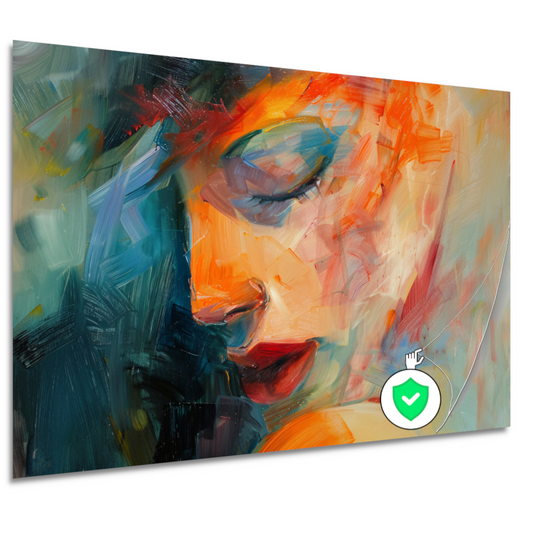 Vrouwelijke Essentie in Expressieve Kleuren poster