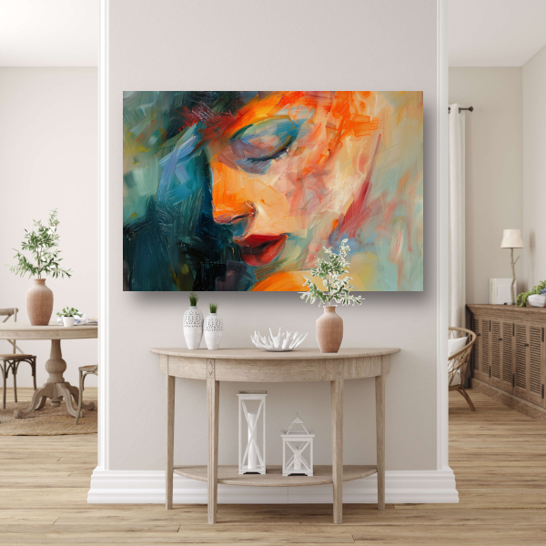 Vrouwelijke Essentie in Expressieve Kleuren poster