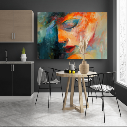 Vrouwelijke Essentie in Expressieve Kleuren poster