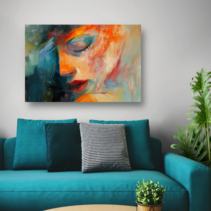 Vrouwelijke Essentie in Expressieve Kleuren poster