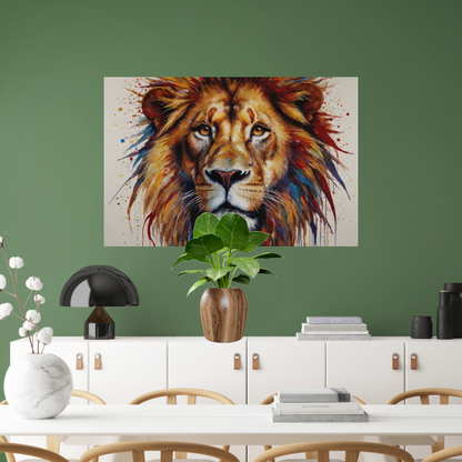 De Leeuw: Een Symfonie in Kleur en Kracht acrylglas