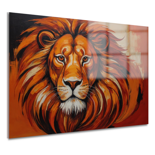 Majestueuze Leeuw in Vurige Kleuren acrylglas