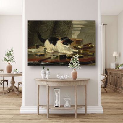 Speelplezier van een Kat - Henriëtte Ronner-Knip poster