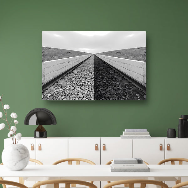 Eindeloze sporen tussen ommuurde grenzen acrylglas