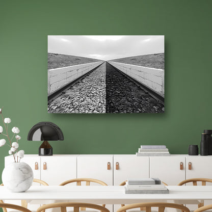 Eindeloze sporen tussen ommuurde grenzen acrylglas