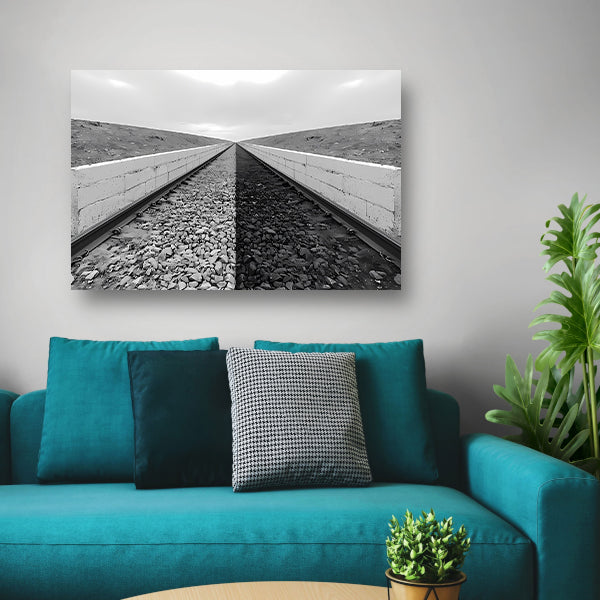 Eindeloze sporen tussen ommuurde grenzen acrylglas