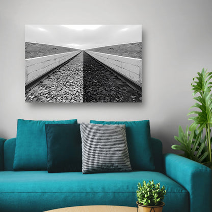 Eindeloze sporen tussen ommuurde grenzen acrylglas