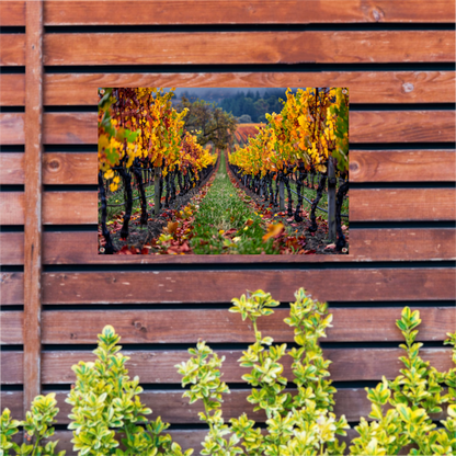 Herfst in de wijngaard met kleurenpracht tuinposter