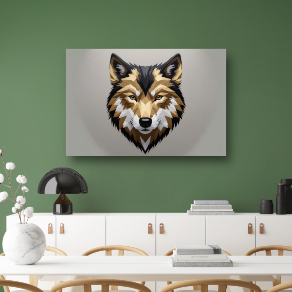 Geometrische Abstracte Wolf in Moderne Kleuren acrylglas